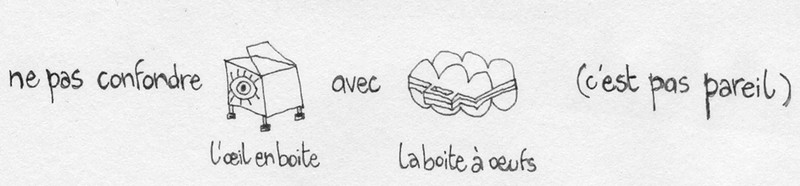 « ne pas confondre l'oeil en boite avec la boite à oeufs (c'est pas pareil) »